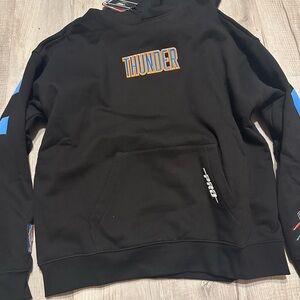 NBA Thunder Black Hoodie with Blue and Orange Accents